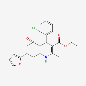 ethyl 4-(2-chlorophenyl)-7-(2-furyl)-2-methyl-5-oxo-1,4,5,6,7,8-hexahydro-3-quinolinecarboxylate