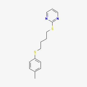 molecular formula C15H18N2S2 B4094222 2-[4-(4-Methylphenyl)sulfanylbutylsulfanyl]pyrimidine 