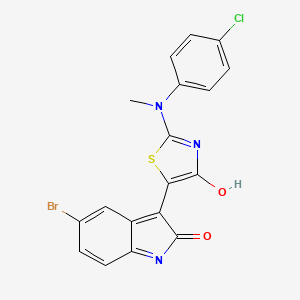 molecular formula C18H11BrClN3O2S B4094235 5-bromo-3-[2-[(4-chlorophenyl)(methyl)amino]-4-oxo-1,3-thiazol-5(4H)-ylidene]-1,3-dihydro-2H-indol-2-one 