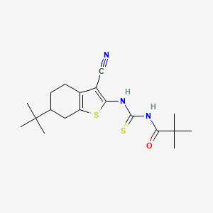 N-[(6-tert-butyl-3-cyano-4,5,6,7-tetrahydro-1-benzothiophen-2-yl)carbamothioyl]-2,2-dimethylpropanamide