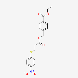 molecular formula C19H19NO6S B4094286 ethyl 4-[({3-[(4-nitrophenyl)thio]propanoyl}oxy)methyl]benzoate 