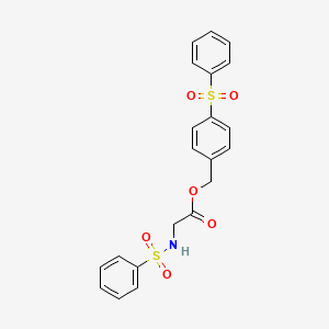 molecular formula C21H19NO6S2 B4094303 4-(phenylsulfonyl)benzyl N-(phenylsulfonyl)glycinate 