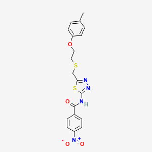 molecular formula C19H18N4O4S2 B4094310 N-[5-[2-(4-methylphenoxy)ethylsulfanylmethyl]-1,3,4-thiadiazol-2-yl]-4-nitrobenzamide 