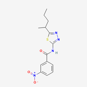 molecular formula C14H16N4O3S B4094343 3-nitro-N-(5-pentan-2-yl-1,3,4-thiadiazol-2-yl)benzamide 