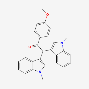 molecular formula C27H24N2O2 B4094346 1-(4-Methoxyphenyl)-2,2-bis(1-methylindol-3-yl)ethanone 