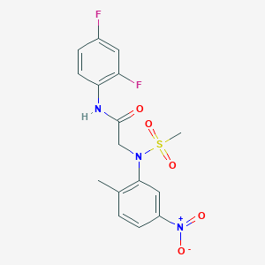 molecular formula C16H15F2N3O5S B4094367 N~1~-(2,4-difluorophenyl)-N~2~-(2-methyl-5-nitrophenyl)-N~2~-(methylsulfonyl)glycinamide 