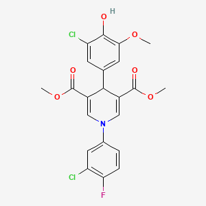 dimethyl 1-(3-chloro-4-fluorophenyl)-4-(3-chloro-4-hydroxy-5-methoxyphenyl)-1,4-dihydro-3,5-pyridinedicarboxylate