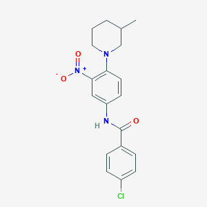 4-chloro-N-[4-(3-methylpiperidin-1-yl)-3-nitrophenyl]benzamide