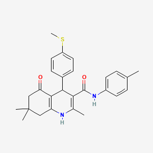 2,7,7-trimethyl-N-(4-methylphenyl)-4-[4-(methylsulfanyl)phenyl]-5-oxo-1,4,5,6,7,8-hexahydroquinoline-3-carboxamide