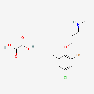 molecular formula C13H17BrClNO5 B4094417 3-(2-bromo-4-chloro-6-methylphenoxy)-N-methylpropan-1-amine;oxalic acid 