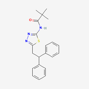 molecular formula C21H23N3OS B4094440 N-[5-(2,2-diphenylethyl)-1,3,4-thiadiazol-2-yl]-2,2-dimethylpropanamide 