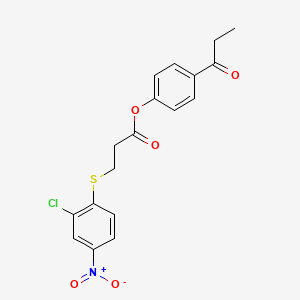 molecular formula C18H16ClNO5S B4094443 4-propionylphenyl 3-[(2-chloro-4-nitrophenyl)thio]propanoate 