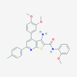 molecular formula C30H27N3O4S B409447 3-amino-4-(3,4-dimethoxyphenyl)-N-(2-methoxyphenyl)-6-(4-methylphenyl)thieno[2,3-b]pyridine-2-carboxamide CAS No. 332155-11-0