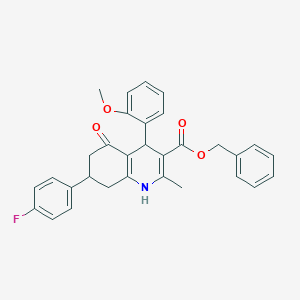 Benzyl 7-(4-fluorophenyl)-4-(2-methoxyphenyl)-2-methyl-5-oxo-1,4,5,6,7,8-hexahydroquinoline-3-carboxylate