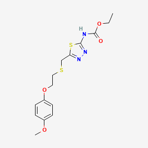 ethyl N-[5-[2-(4-methoxyphenoxy)ethylsulfanylmethyl]-1,3,4-thiadiazol-2-yl]carbamate