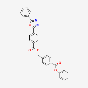 molecular formula C29H20N2O5 B4094570 4-(phenoxycarbonyl)benzyl 4-(5-phenyl-1,3,4-oxadiazol-2-yl)benzoate 