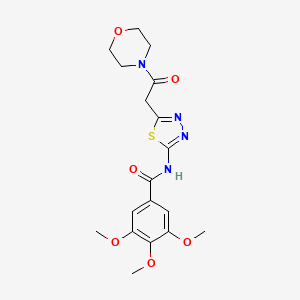 molecular formula C18H22N4O6S B4094579 3,4,5-trimethoxy-N-{5-[2-(4-morpholinyl)-2-oxoethyl]-1,3,4-thiadiazol-2-yl}benzamide 