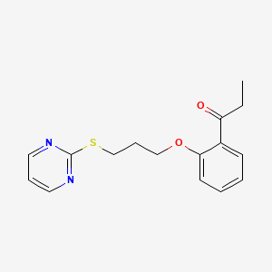 molecular formula C16H18N2O2S B4094584 1-[2-(3-Pyrimidin-2-ylsulfanylpropoxy)phenyl]propan-1-one 