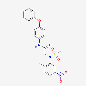 molecular formula C22H21N3O6S B4094631 N~2~-(2-methyl-5-nitrophenyl)-N~2~-(methylsulfonyl)-N~1~-(4-phenoxyphenyl)glycinamide 