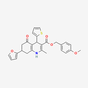 4-Methoxybenzyl 7-(furan-2-yl)-2-methyl-5-oxo-4-(thiophen-2-yl)-1,4,5,6,7,8-hexahydroquinoline-3-carboxylate