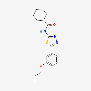 molecular formula C18H23N3O2S B4094647 N-[5-(3-propoxyphenyl)-1,3,4-thiadiazol-2-yl]cyclohexanecarboxamide 