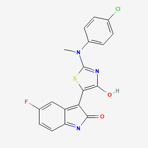 3-[2-[(4-chlorophenyl)(methyl)amino]-4-oxo-1,3-thiazol-5(4H)-ylidene]-5-fluoro-1,3-dihydro-2H-indol-2-one