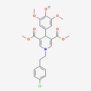 molecular formula C25H26ClNO7 B4094657 dimethyl 1-[2-(4-chlorophenyl)ethyl]-4-(4-hydroxy-3,5-dimethoxyphenyl)-1,4-dihydro-3,5-pyridinedicarboxylate 