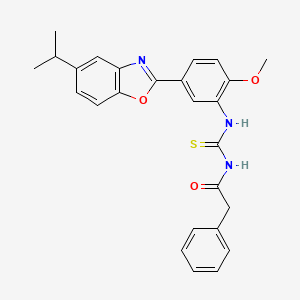 molecular formula C26H25N3O3S B4094674 N-({[5-(5-isopropyl-1,3-benzoxazol-2-yl)-2-methoxyphenyl]amino}carbonothioyl)-2-phenylacetamide 