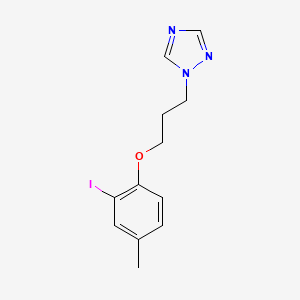 molecular formula C12H14IN3O B4094689 1-[3-(2-Iodo-4-methylphenoxy)propyl]-1,2,4-triazole 