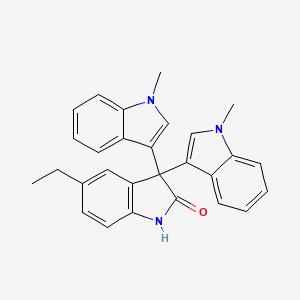 molecular formula C28H25N3O B4094698 5'-ethyl-1,1''-dimethyl-1H,1''H-3,3':3',3''-terindol-2'(1'H)-one 