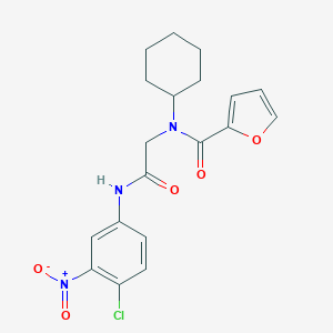 molecular formula C19H20ClN3O5 B409473 N-(2-{4-chloro-3-nitroanilino}-2-oxoethyl)-N-cyclohexyl-2-furamide 