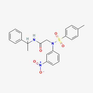 molecular formula C23H23N3O5S B4094765 N~2~-[(4-methylphenyl)sulfonyl]-N~2~-(3-nitrophenyl)-N~1~-(1-phenylethyl)glycinamide 