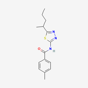 4-methyl-N-(5-pentan-2-yl-1,3,4-thiadiazol-2-yl)benzamide