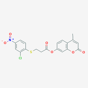 4-methyl-2-oxo-2H-chromen-7-yl 3-[(2-chloro-4-nitrophenyl)sulfanyl]propanoate