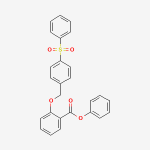 molecular formula C26H20O5S B4094806 phenyl 2-{[4-(phenylsulfonyl)benzyl]oxy}benzoate 