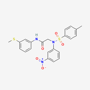 molecular formula C22H21N3O5S2 B4094817 N~2~-[(4-methylphenyl)sulfonyl]-N~1~-[3-(methylthio)phenyl]-N~2~-(3-nitrophenyl)glycinamide 