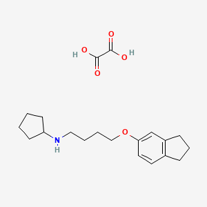 molecular formula C20H29NO5 B4094822 N-[4-(2,3-dihydro-1H-inden-5-yloxy)butyl]cyclopentanamine;oxalic acid 