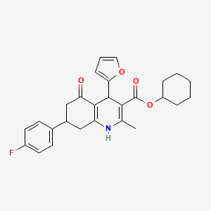 cyclohexyl 7-(4-fluorophenyl)-4-(2-furyl)-2-methyl-5-oxo-1,4,5,6,7,8-hexahydro-3-quinolinecarboxylate