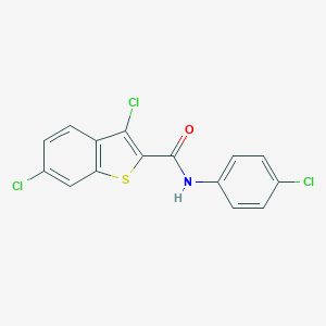 molecular formula C15H8Cl3NOS B409483 3,6-dichloro-N-(4-chlorophenyl)-1-benzothiophene-2-carboxamide 
