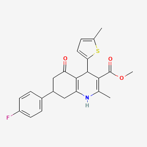 molecular formula C23H22FNO3S B4094863 Methyl 7-(4-fluorophenyl)-2-methyl-4-(5-methylthiophen-2-yl)-5-oxo-1,4,5,6,7,8-hexahydroquinoline-3-carboxylate 