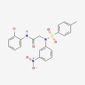 molecular formula C21H18BrN3O5S B4094923 N-(2-bromophenyl)-2-(N-(4-methylphenyl)sulfonyl-3-nitroanilino)acetamide 