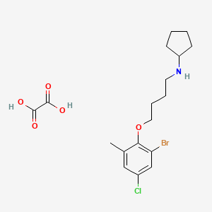 N-[4-(2-bromo-4-chloro-6-methylphenoxy)butyl]cyclopentanamine;oxalic acid