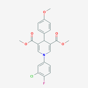 dimethyl 1-(3-chloro-4-fluorophenyl)-4-(4-methoxyphenyl)-1,4-dihydro-3,5-pyridinedicarboxylate