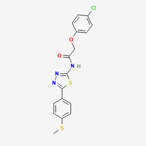 2-(4-chlorophenoxy)-N-[5-(4-methylsulfanylphenyl)-1,3,4-thiadiazol-2-yl]acetamide