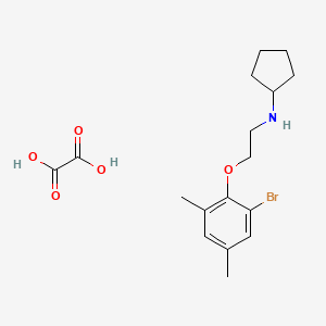 molecular formula C17H24BrNO5 B4094985 N-[2-(2-bromo-4,6-dimethylphenoxy)ethyl]cyclopentanamine;oxalic acid 