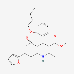 Methyl 4-(2-butoxyphenyl)-7-(furan-2-yl)-2-methyl-5-oxo-1,4,5,6,7,8-hexahydroquinoline-3-carboxylate