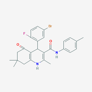 4-(5-bromo-2-fluorophenyl)-2,7,7-trimethyl-N-(4-methylphenyl)-5-oxo-1,4,5,6,7,8-hexahydro-3-quinolinecarboxamide