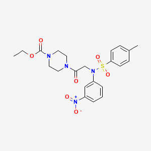 molecular formula C22H26N4O7S B4095093 ethyl 4-[N-[(4-methylphenyl)sulfonyl]-N-(3-nitrophenyl)glycyl]-1-piperazinecarboxylate 