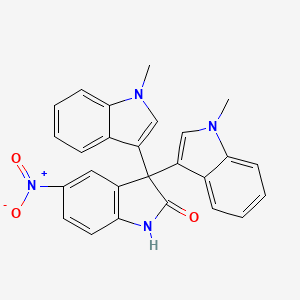 molecular formula C26H20N4O3 B4095148 1,1''-dimethyl-5'-nitro-1H,1''H-3,3':3',3''-terindol-2'(1'H)-one 