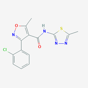 molecular formula C14H11ClN4O2S B409516 3-(2-chlorophenyl)-5-methyl-N-(5-methyl-1,3,4-thiadiazol-2-yl)-1,2-oxazole-4-carboxamide CAS No. 329932-82-3